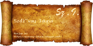 Szávay Iduna névjegykártya